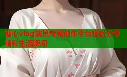 糖心vlog演员专属创作平台轻松分享精彩生活瞬间